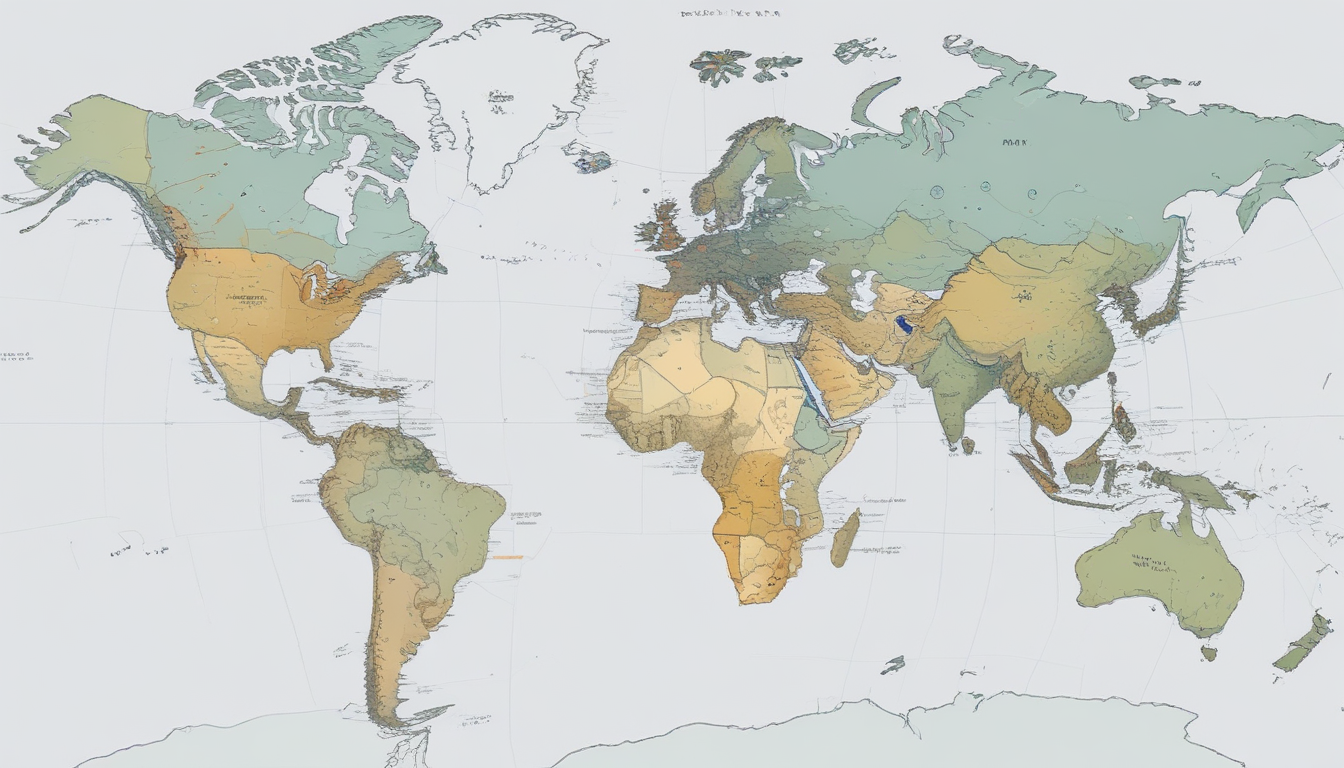 TikIP Pro全球节点分布图，动态风格展示200+国家的实时连接状态